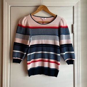Parker tucson knit 3/4 sleeve top in tybee stripe
